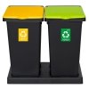 Kosz FLAP BIN 75L czarny / pokrywa żółta PLASTIK METAL